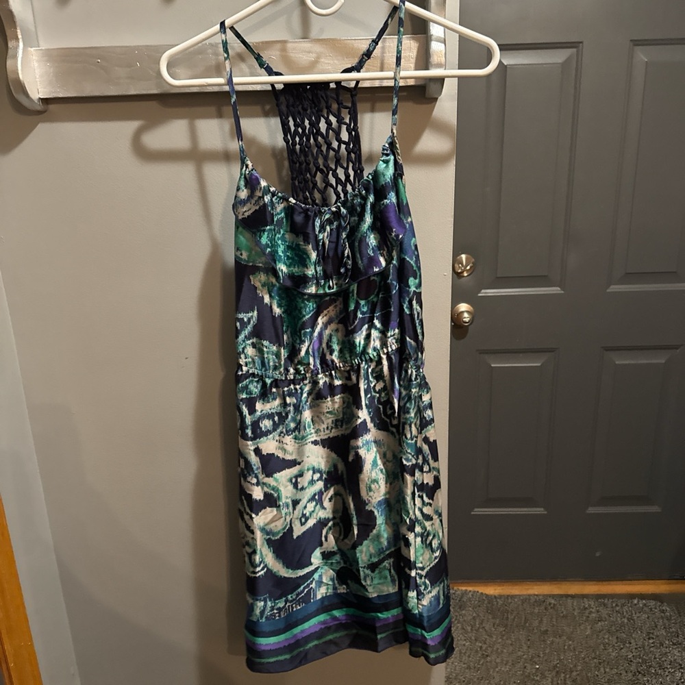 Xhilaration Blue and Green Backless Dress